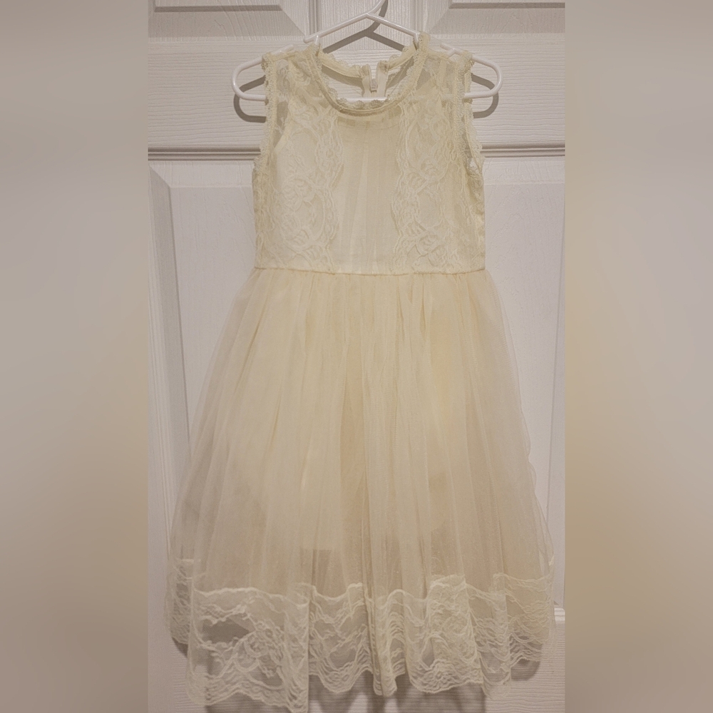Charming Ivory Lace Kids Dress